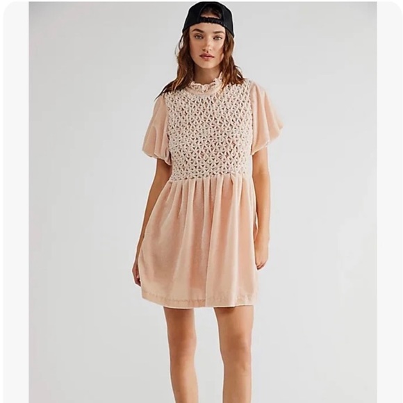 Free People Gum Drop Velour Open Back Mini Dress - Picture 4 of 6